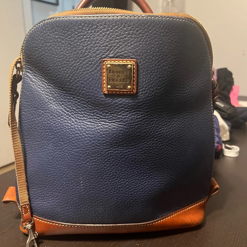 Dooney & Bourke Blue/BrownBackpack Style Bag Sophisticated Style